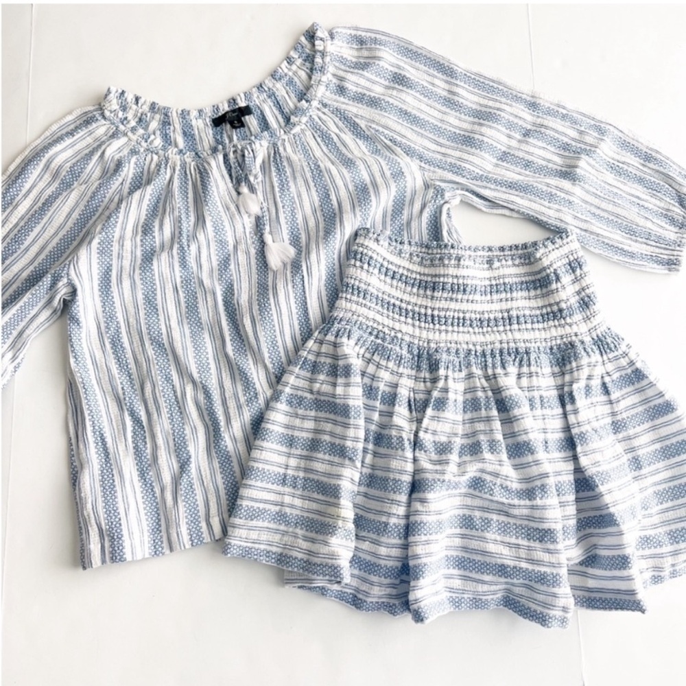 J Crew Matching Set 2pc Skirt Preppy Summer Boho Outfit